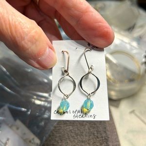 Sterling crystal opal bead